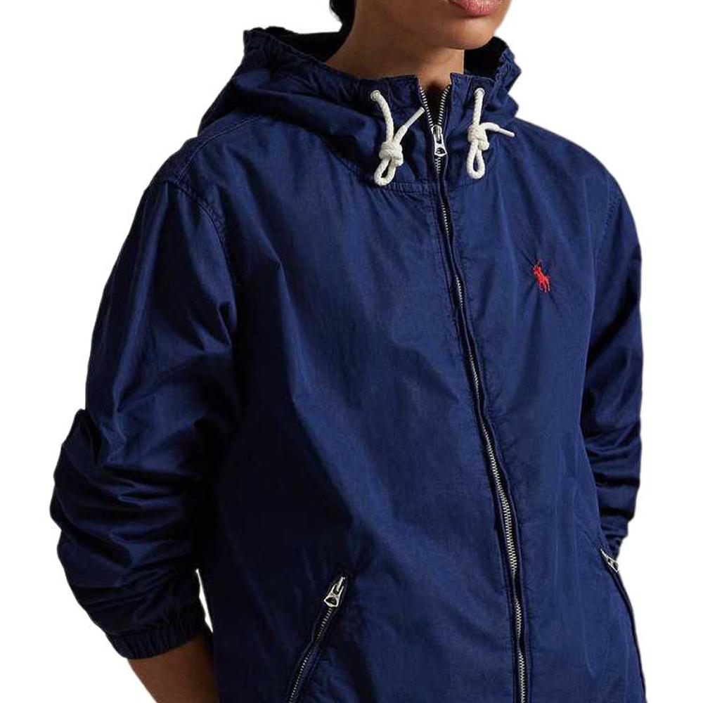 Polo Ralph Lauren Cotton Loose Fit Hooded Jacket Women Jackets Dark-Blue WMPOOTWN5A20089-410
