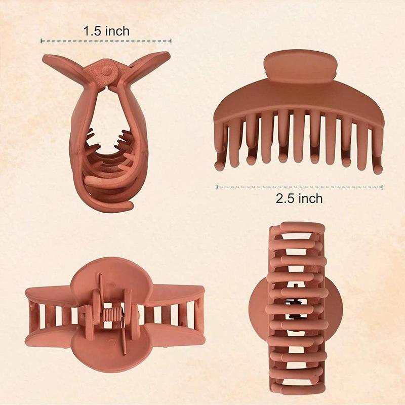 1pc hair clip with double teeth grip for women, simple matte ABS hair clip with small claws and headband decoration, hair clip