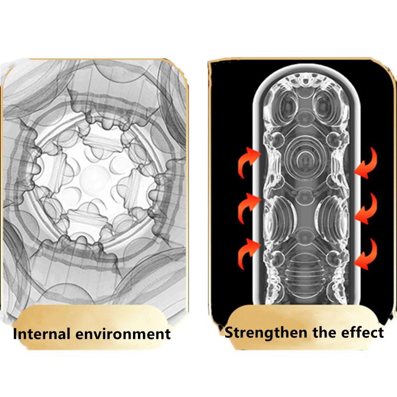 Transparentní silikonový kalíšek na masturbaci pro muže Bezpečné měkké hračky Orgasmus Mužská masturbátor Sexuální hračka Realistická vagina Zboží pro dospělé