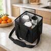 Oxford Cloth Drink Carrier Tote Bag 4 Compartment Foldable Beverage Organizer  Hiking