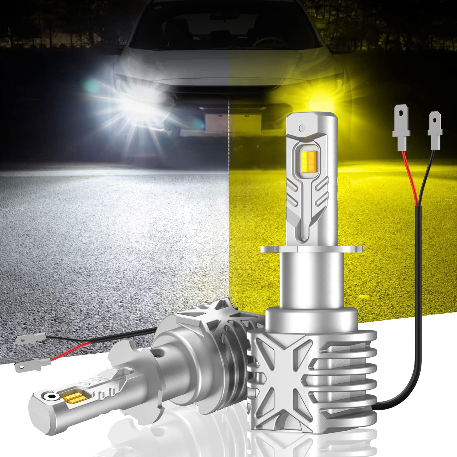 

SEALIGHT Противотуманная фара, LED, H3, Взрывной свет, 10 000 лм, Переключение 2 цветов, Водонепроницаемость IP68, 1:1 Halogen Size