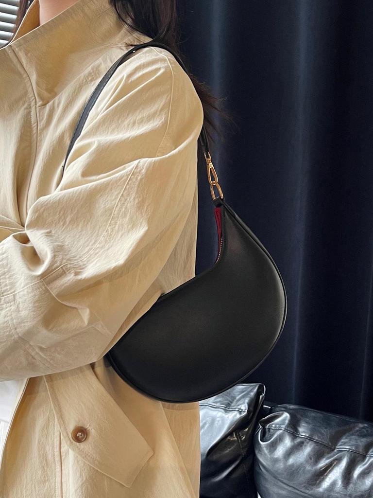 Koreanische Retro Halbmond-Schultertasche 2025: Stilvolle, strukturierte Freizeithandtasche