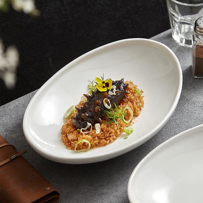 White Rectangular Ceramic Dinner Plate