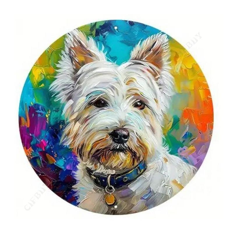 Dog Metal Poster Sign, Vintage Wall Decor 20x20cm