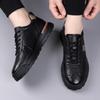 Men's shoes first-layer cowhide casual leather shoes thick-soled fashionable, lightweight, breathable sports Forrest Gump shoes low-top