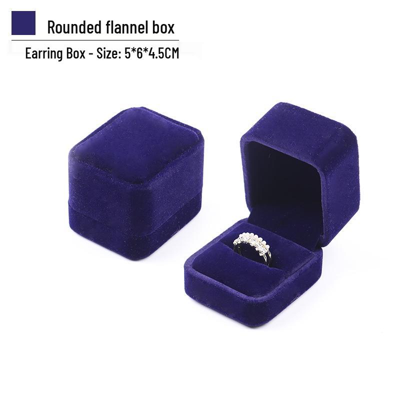 Rounded Corner Plush Jewelry Storage Box for Bracelets, Rings, and Necklaces