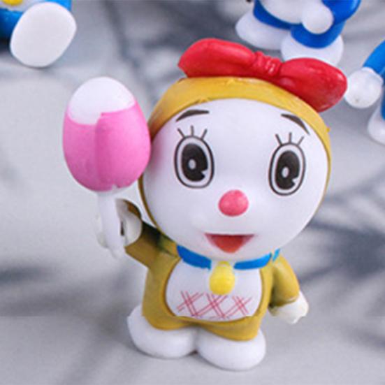 6Pcs/Set Action Figurine Six Styles Colorful Wing Design Anime Doraemon Model Toy for Home