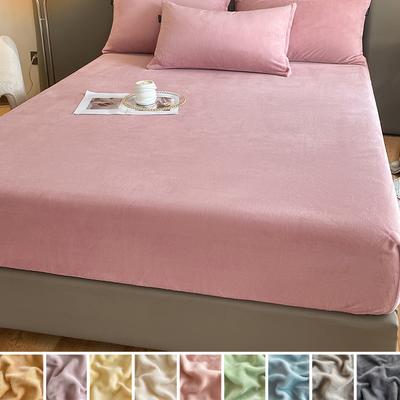 Thicken Velvet Fitted Sheet Autumn Winter Mattress Cover Bed Pad Protector Warm Soft Bed Sheet King Queen Double Bed Cover