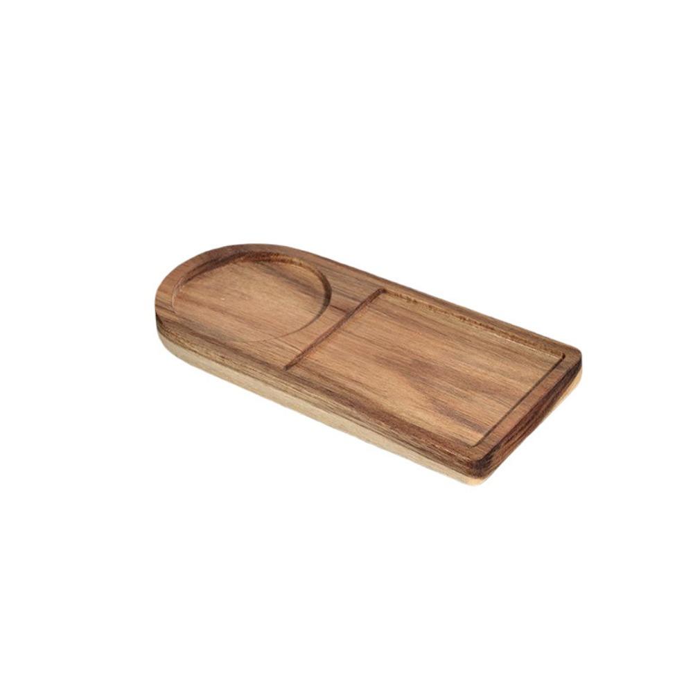 

Portable Dessert Tray Solid Wood Dried Fruit Plate Coaster Kitchen Serving Tray Hotel Style B