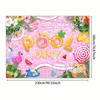 2D Summer Pool Party Backdrop with Watermelon and Pineapple for Kids Party