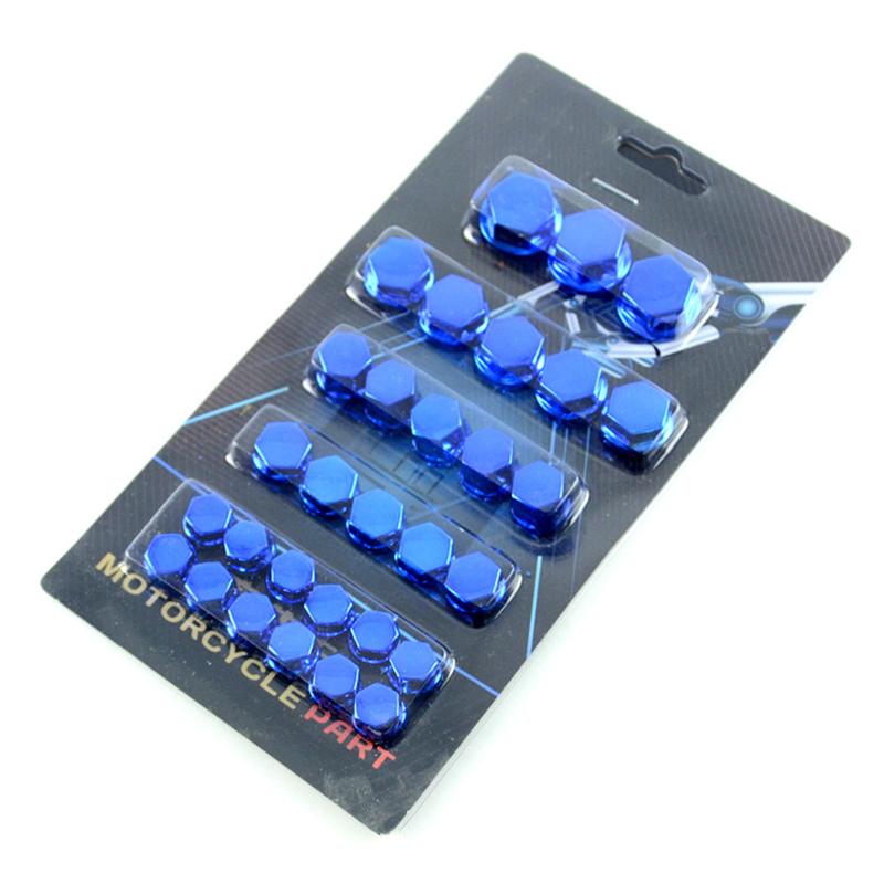 30pcs/set Motorcycle Accessories Head Screw Nut Electroplated  Cap Cover Fits Decoration Cover For Yamaha Kawasaki Honda