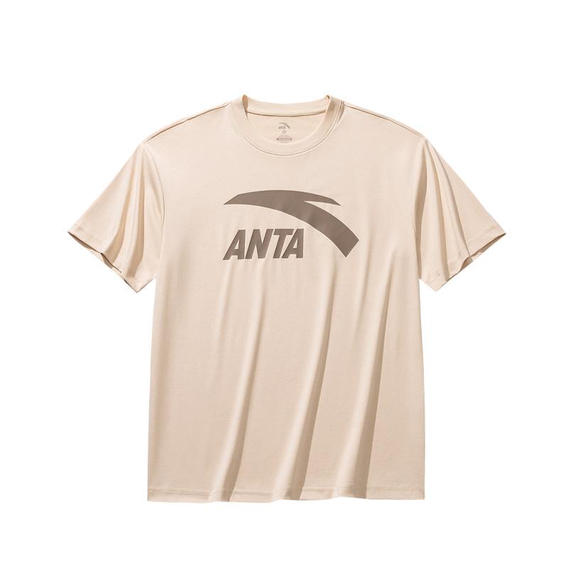 Anta Simple Casual Versatile Fashion Round Neck Loose Short Sleeve T-Shirt Unisex Tops 952628104-1
