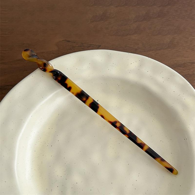 

Simple One Word Long Plate Hairpin Vintage Flower Bud Hair Insert Ancient Hanfu Chopsticks Hairpin Fashion Acetate Hair Sticks A2