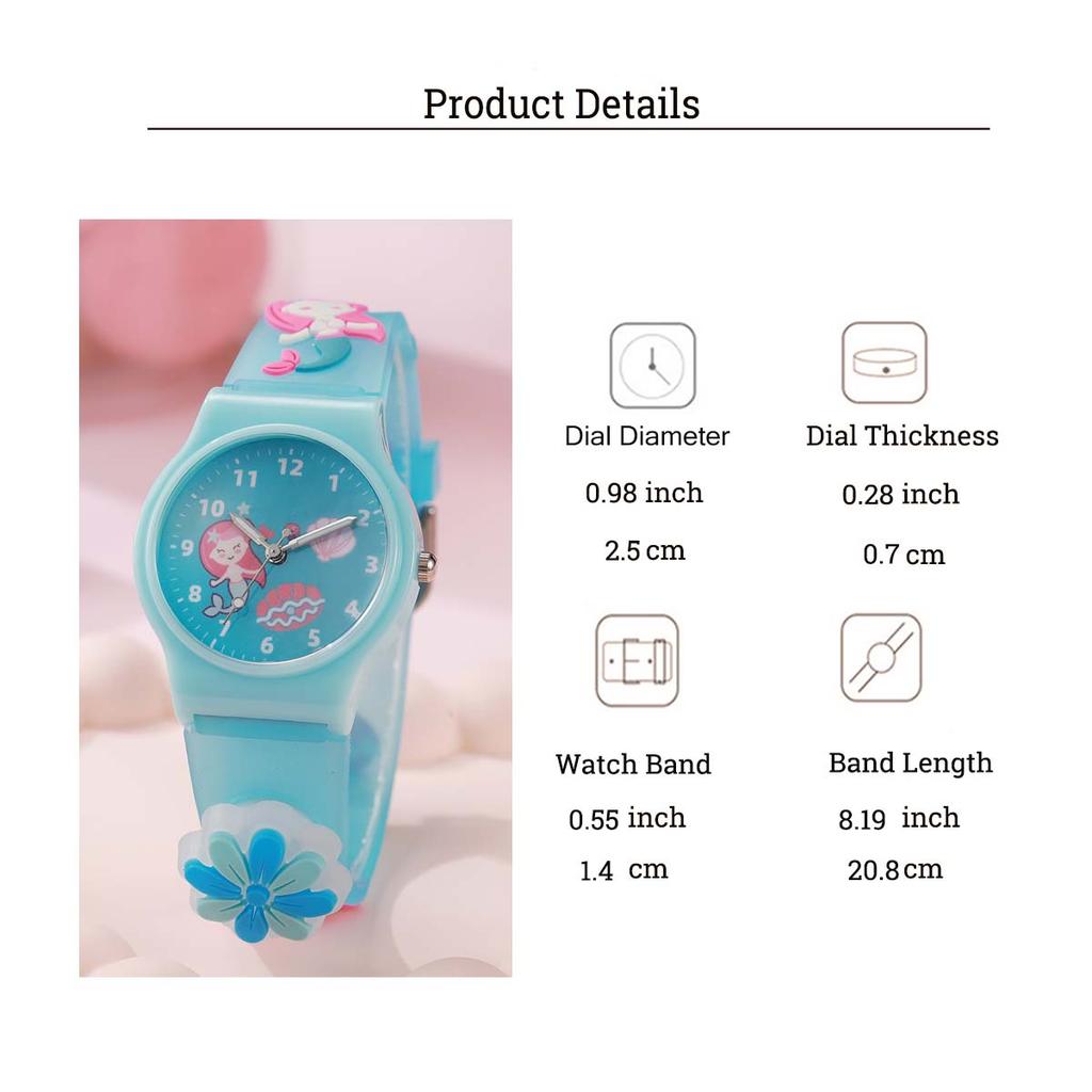 Relógio de Quartzo Fada Sereia Pulseira de Silicone Macio Estudante Confortável Relógio Vestível
