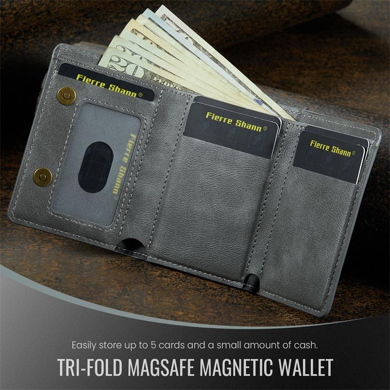 RFID Shielded Credit Card Wallet Magnetic Phone Case Faux Leather for Secure ID & Credit Card Storage, Men'S Gift, Phone Wallet