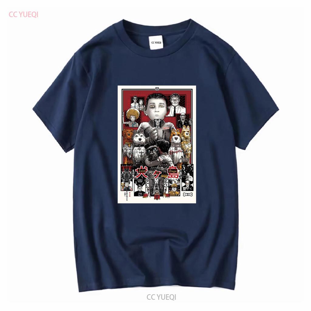 Wes Anderson Isle of Dogs Movie T Shirt Heavy Cotton Vintage Washed Slightly Versatile Designer Clothes Fashion Comfortable