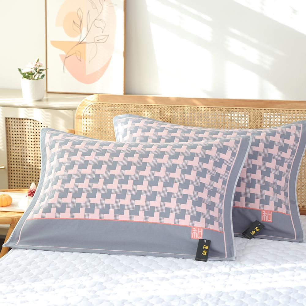 A Pair of Pure Cotton Gauze Pillow Towels, New High-density Soft Adult Cover Towels, Cotton Non-slip and Breathable Household