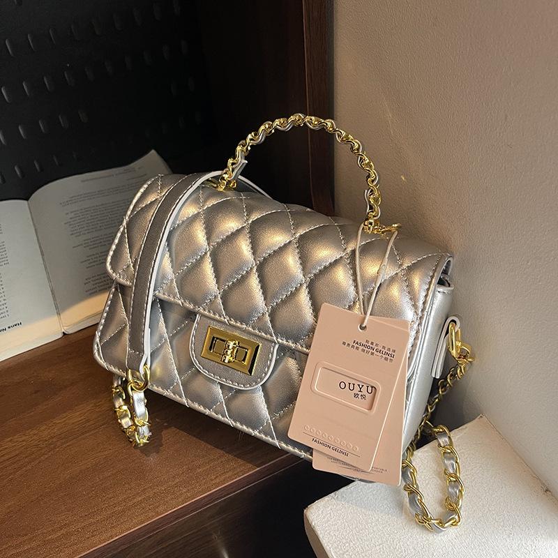 Spring new diamond simple fashion casual trend shoulder crossbody portable small square bag women