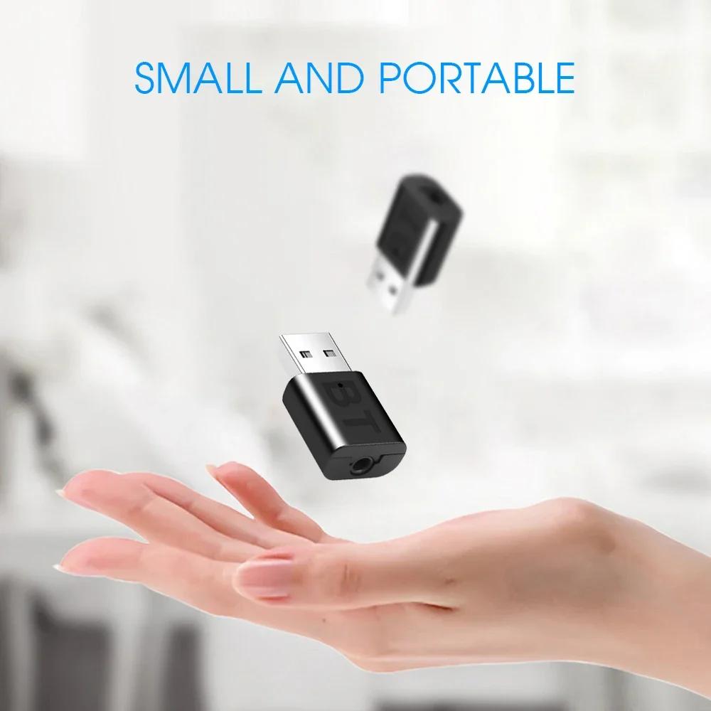 Bluetooth 5.0 Audio Receiver Wireless Bluetooth Adapter 3.5MM 3.5 Jack AUX Auto Stereo Music USB Dongle for TV Speaker Headphone