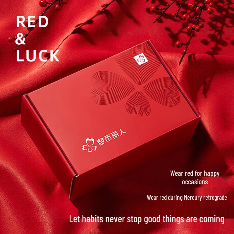 Dushi Liren Women's Lucky Red Antibacterial Mid-High Waist Cotton Briefs