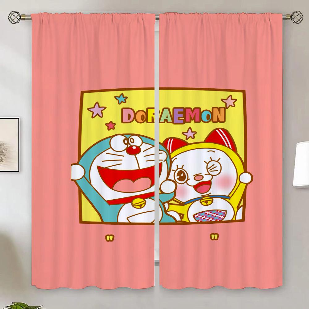 

D-Doraemons Window Curtains House Room Bathroom Curtain Tiebacks Curtains in the Living Room Decoration Blackout Curtain 100% W50xH70cmx2pcs-CL