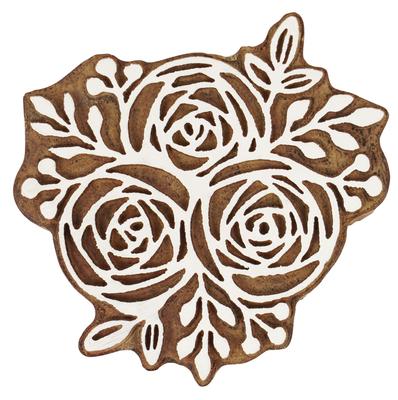 IBA Indianbeautifulart Tekstil Baskı Bloğu Gül El Oyması Ahşap Damga Ahşap Blok Baskı Tekstil Pullar Kumaş Çömlekçilik Blokları, 3