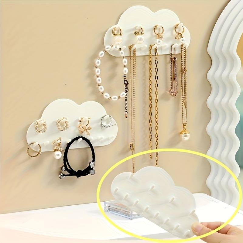 Cloud-Shaped Organizer Hook - White Durable Plastic Jewelry & Key Holder for Bathroom Living Room Storage Home Decor Accessories