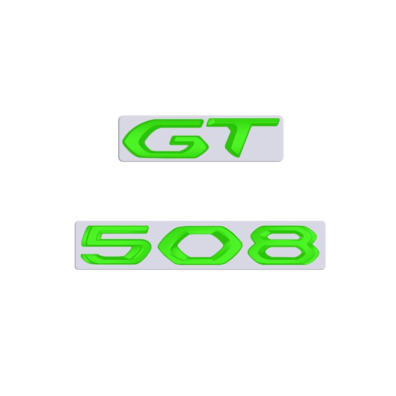 UNYG8 For Peugeot 508 GT Car 3D Metal Letters Logo Badge Decals Sticker Car Auto Rear Trunk Alphabet Emblem Styling Stickers