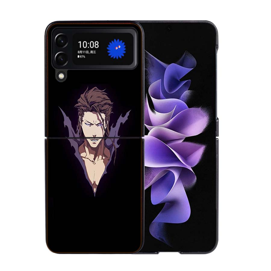 Bleach Aizen Sousuke Phone Case For Samsung Z Flip 7 6 5G Galaxy Z Flip4 Z Flip5 Z Flip3 Coque Black Hard PC Shell Protective Co
