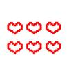 6Pcs Mosaic Heart Vinyl Stickers, Waterproof PVC Love Decals for Car Motorcycle Laptop