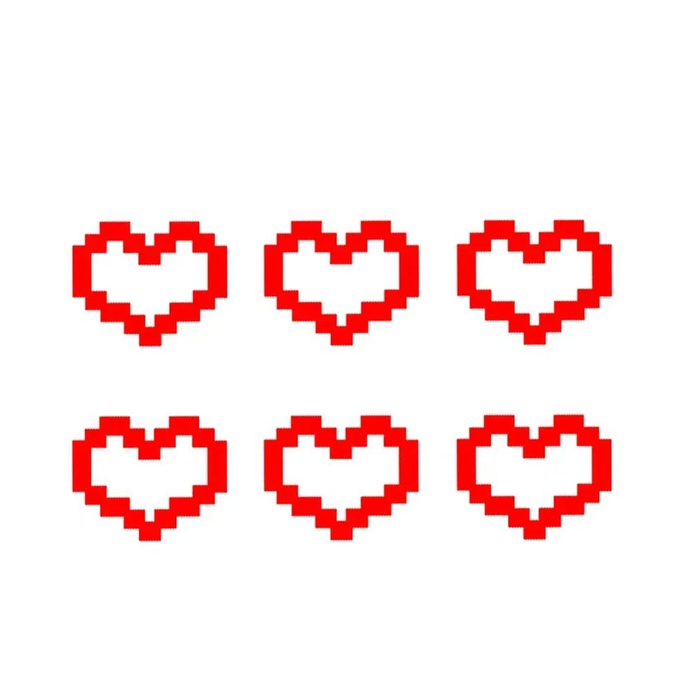6Pcs Mosaic Heart Vinyl Stickers, Waterproof PVC Love Decals for Car Motorcycle Laptop