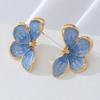 Retro Personalized Alloy Large Flower Earrings for Women Ladies Exaggerated Unique Texture Petal Drop Earrings Jewelry Wholesale