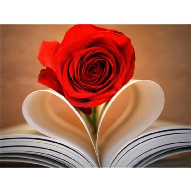 5D Paint With Diamonds Flower DIY Diamond Painting Rose Mosaic Rhinestones Pictures Wall Art Handicraft