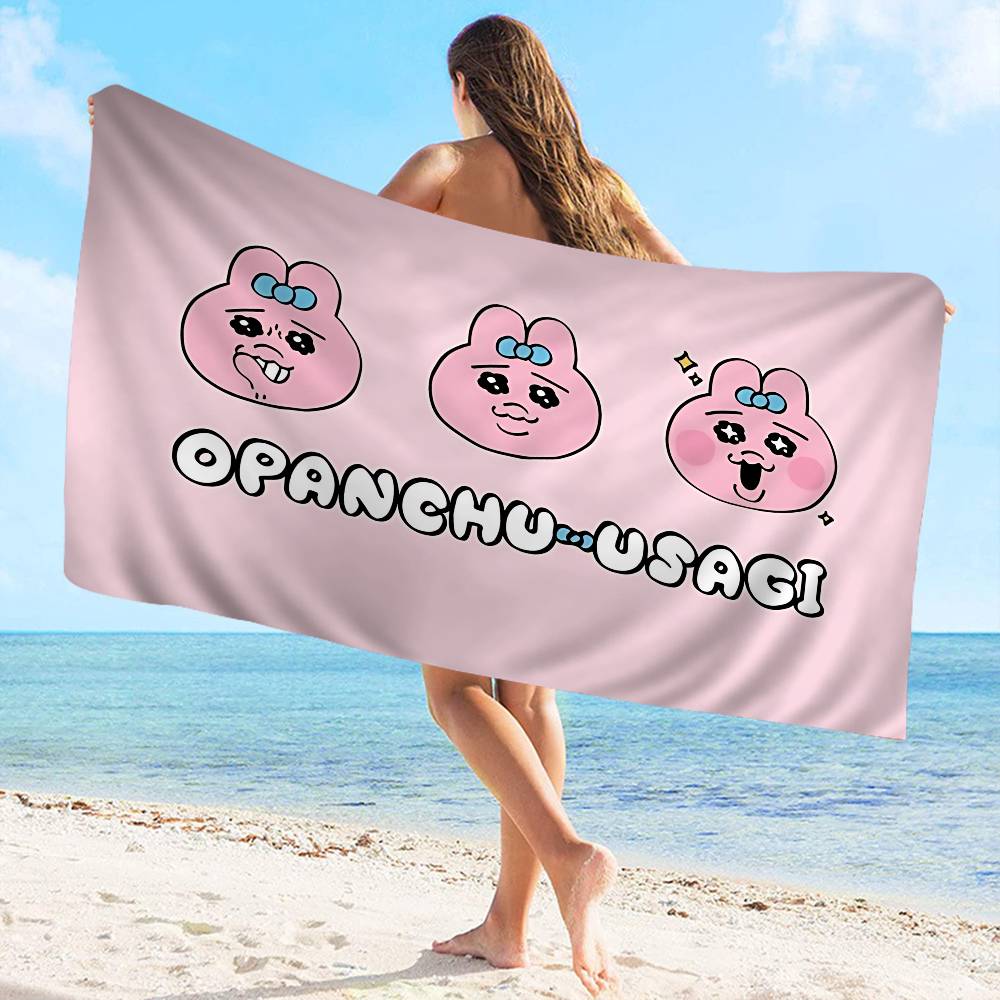 Cute O-OpanchuS-S Usagi Beach Towel Colorful Bath Towels For Girl Microfiber Quick Dry Sand Free Beach Yoga Spa Gym Pool