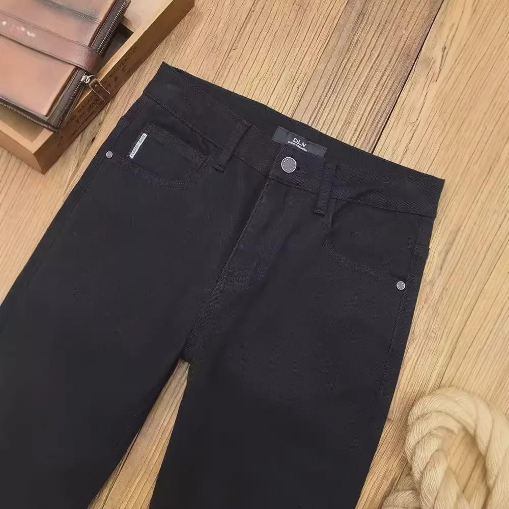 Men's Slim Black Jeans - European & American Style, Thin Korean Version, Trendy Spring/Autumn Casual Trousers
