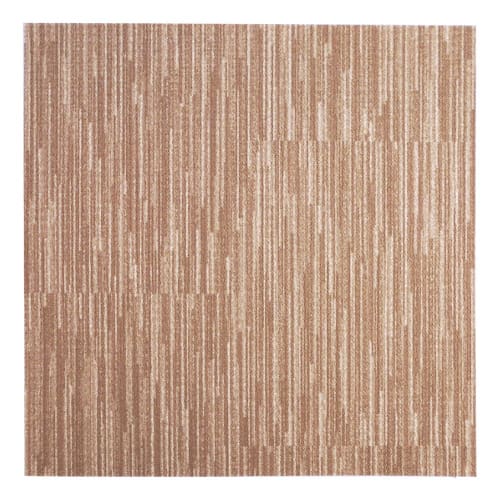 Fuso Synthetic Peel-and-Stick Floor Panels, 3mm Thick x 45x45cm, Pack of 4, Striped (Beige), PTT01