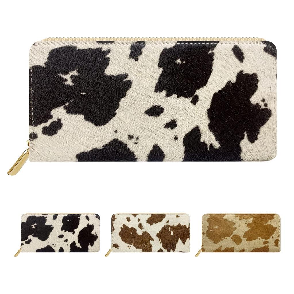 Long Harako Genuine Round Round Card Long Coin Animal Cow Harako Style for Black [leo&aoi] Wallet, Style, Leather, Leather, Zipper, Wallet, Storage,