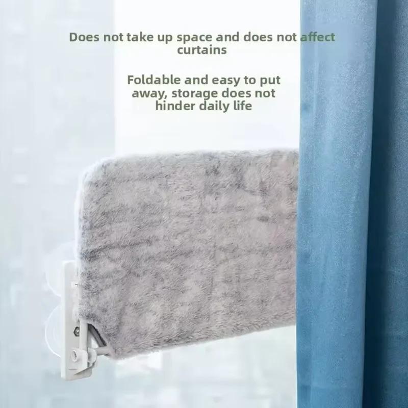 Foldable Cat Window Perch Cordless Cat Hammock Strong Suction Cups Breathable Scratch Resistant Cat Bed Sturdy Steel Frame