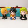 9cm One Piece Anime Figure Q Version Sitting Posture Luffy Zoro Sanji Nami Action Figure Kawaii Toys Model Collection Gift
