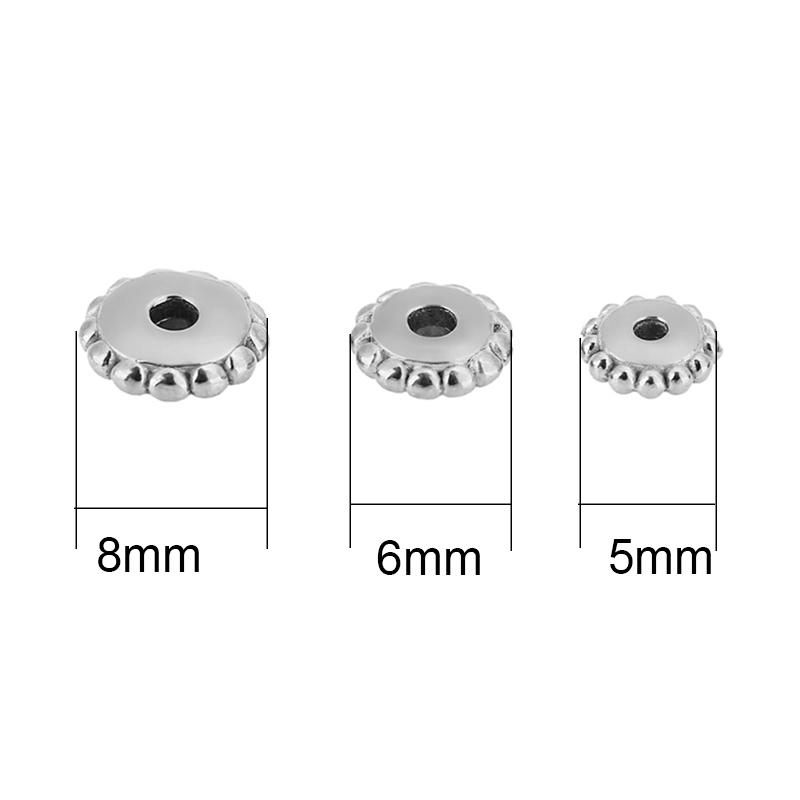 10pcs Stainless Steel Big Hole Spacer Beads 5mm 6mm 8mm PVD Never Fade Necklace Bracelet Beads Diy Findings Jewelry Supplies