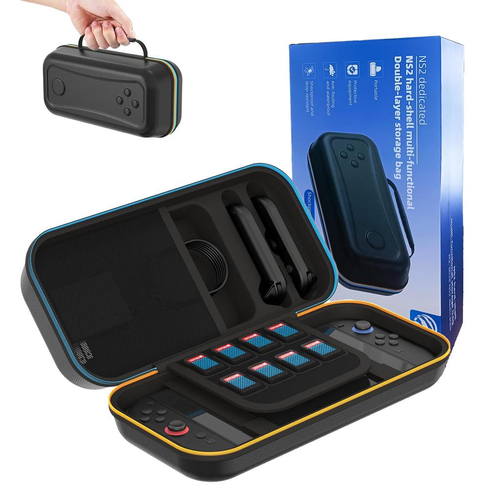 For Switch 2 Switch Storage Large Switch 2 Carrying EVA Protective Full Easy to Can Store All of Switch 2 Game Compatible with Switch 2 Black Case,
