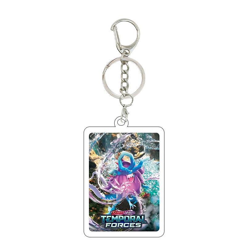 Anime Cartoon Gengar Psyduck Mew Bulbasaur Anime Game Characters Acrylic Pendant PKM Ptcg Decor Key Chain Ring for Fans Gifts