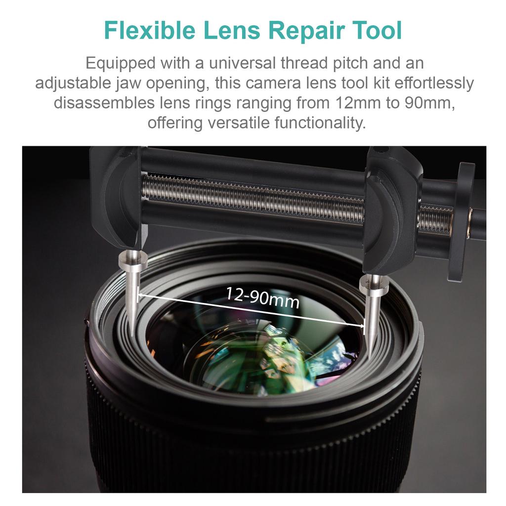 Repair Tool Camera Tool with Detachable Flat & Pointed Tips for Camera Lens All Metal Lens Repair Set with 6 Tips 8