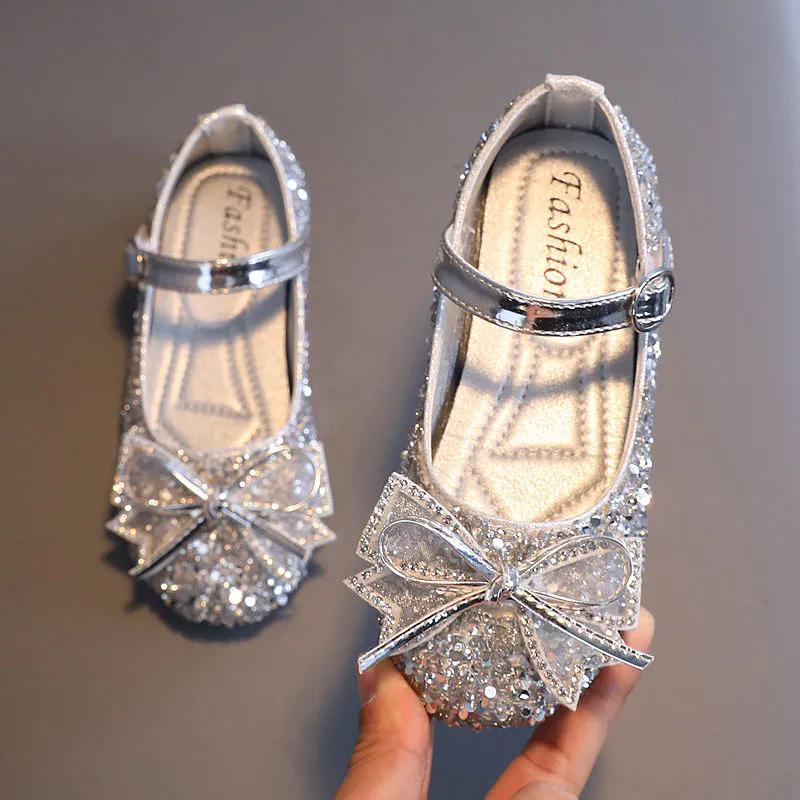 Mädchen Lederschuhe Prinzessin Schuhe Kinder Schleife Einzelne Schuhe Weiche Sohlen Rutschfeste Performance Schuhe