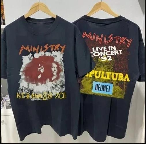 Vintage 1992 Ministry Band Tour T-shirt size S-5XL S