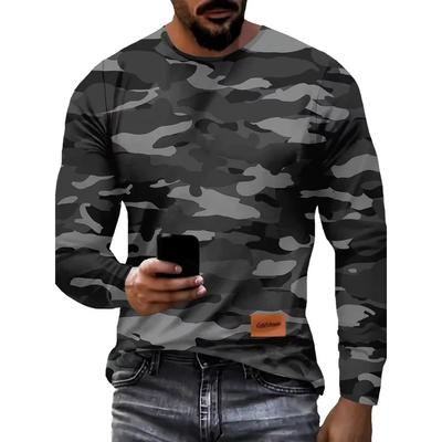 Jar Jeseň Pánske Tričko s Dlhým Rukávom Kamufláž Lov 3D Potlač Grafické Tričko Pánska Módna Vrchná Časť Tričká Vonkajšie Vrchné Časti Kamufláž Dámske Oblečenie