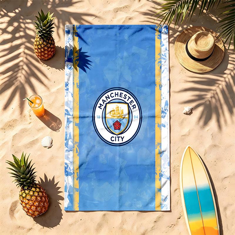 Manchester City FC (1) Motyw Ręcznik plażowy Odporny na piasek Miękki i wygodny Odpowiedni na basen Kemping Joga i Nurkowanie Podróżny