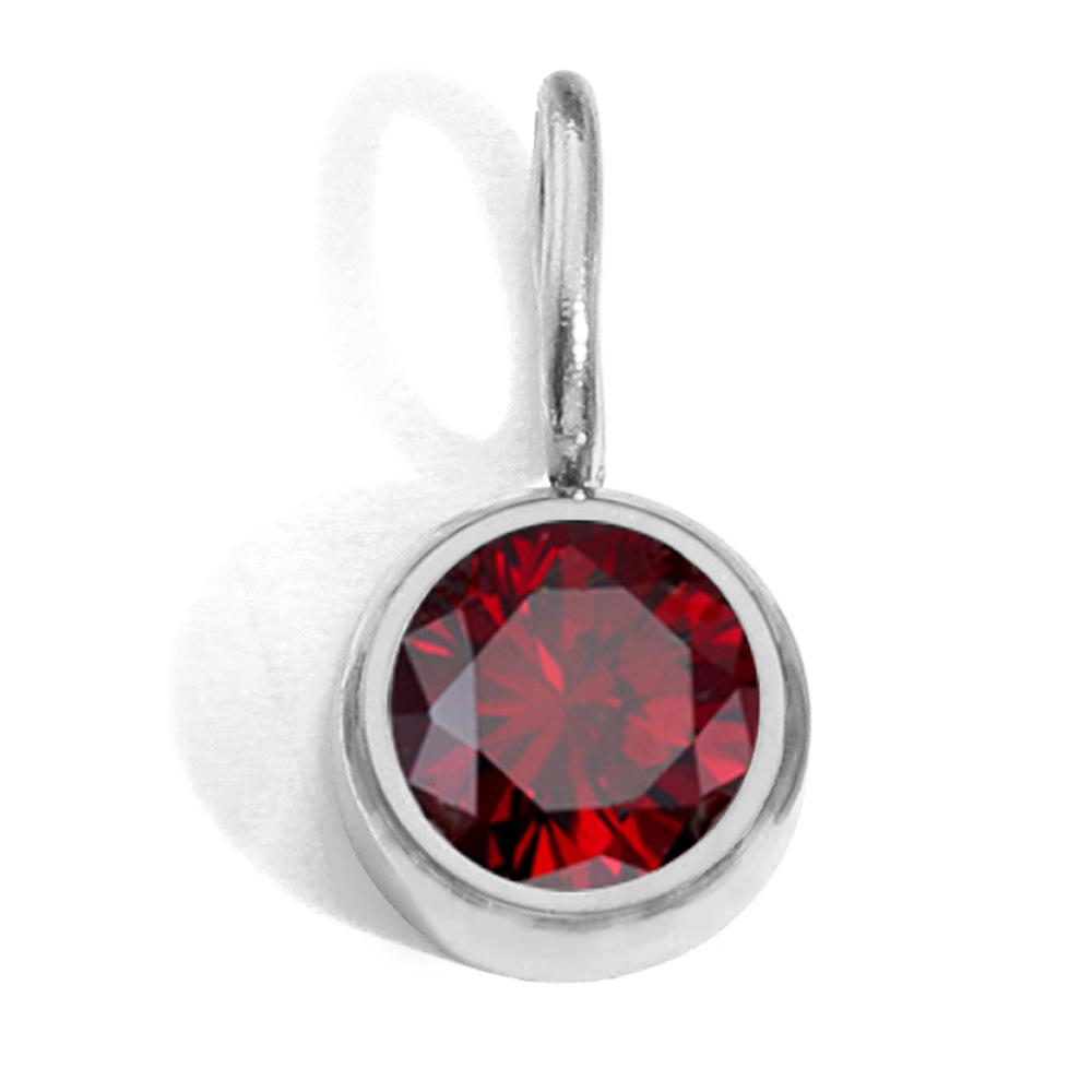 CARLIDANA Waterproof 12 Month Crystal Birthstone 14K Gold Plated Stainless Steel 8MM Birthstone Bezel Pendant DIY Charm