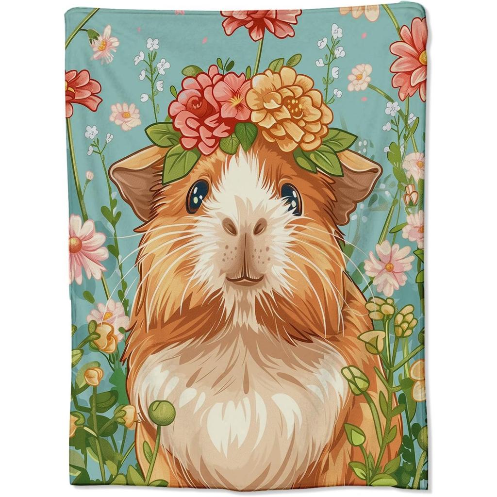 Guinea Pig Blanket Hamster Animal Throw Blankets Plush Cozy Flannel Ultra Soft Fuzzy Funny Party Blanket Gifts for Girls Women