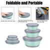 Portable Folding Lunch Box Bowl Sets Silicone 3Pcs/Set Food Container Outdoor Camping Tableware Set Foldable Salad Bowl with Lid